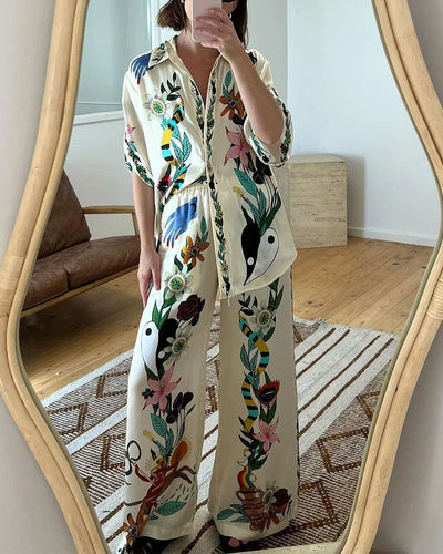 Irene® | Lässiges zweiteiliges Set mit Blumen-Dschungel-Print