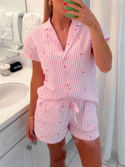 Theodore | Blaues Shorts-Pyjama-Set