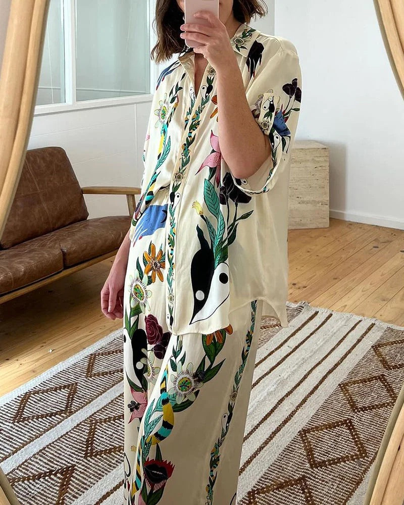 Irene® | Lässiges zweiteiliges Set mit Blumen-Dschungel-Print