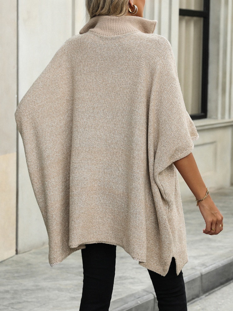 Übergroßer Pullover mit halbem Reißverschluss für Damen