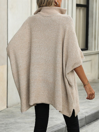 Übergroßer Pullover mit halbem Reißverschluss für Damen
