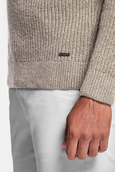 Dunkler Sand Strickpullover