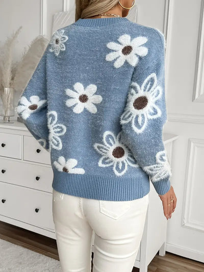 Betsy – gestrickter blumenpullover