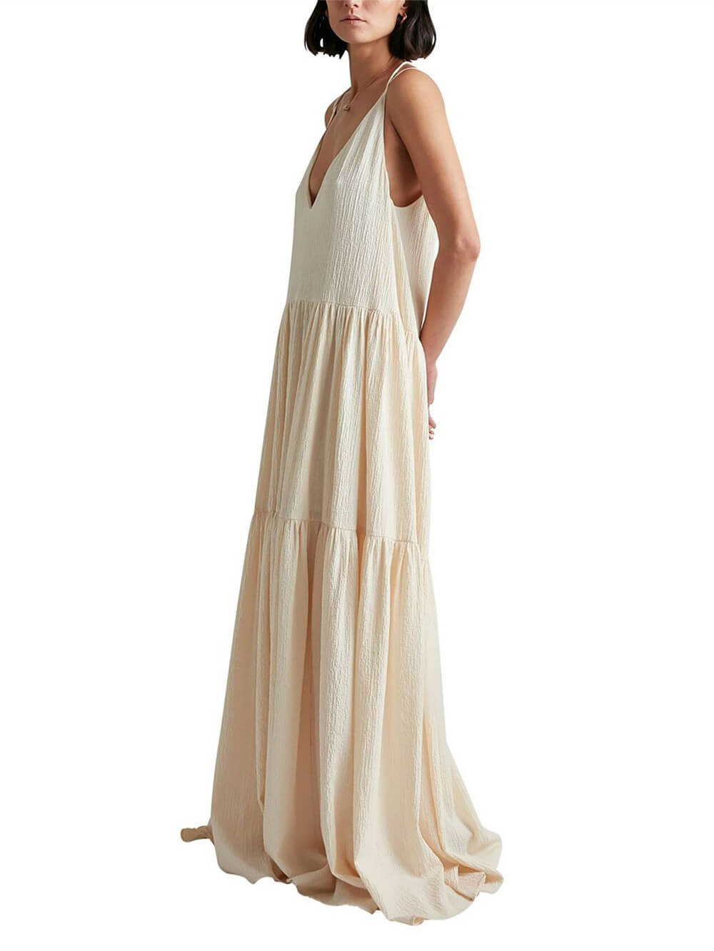 Trista® | Langes Kleid mit Trägern und tiefem V-Ausschnitt