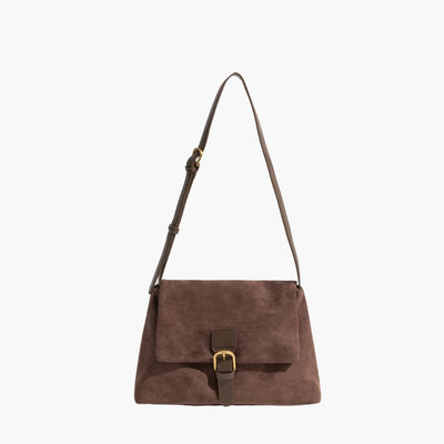 Handtasche | Wildlederoptik | Schnallendetail