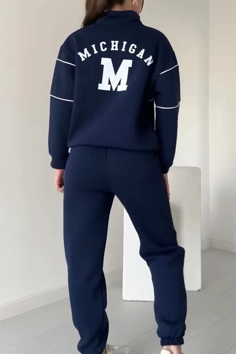 Jogginganzug mit Reißverschluss | Kontrastpaspeln | Lässiger Streetstyle