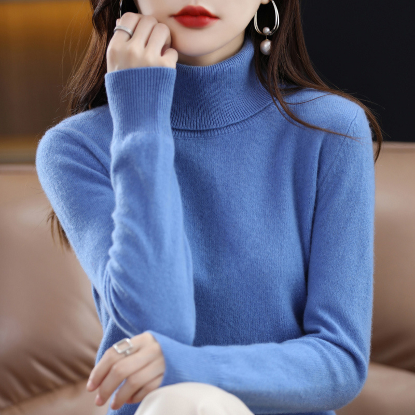Ella | Luxuriöser Kaschmir Rollkragenpullover für Damen