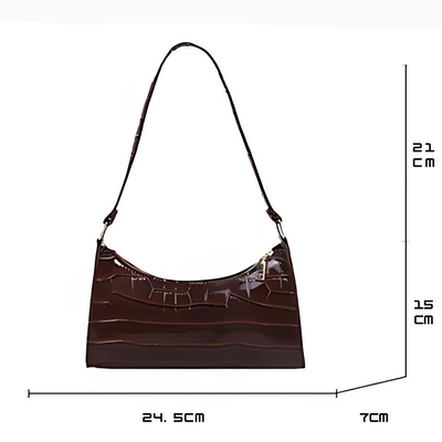 Schultertasche in Kroko-Optik | Kompakt & Elegant | Edler Hingucker