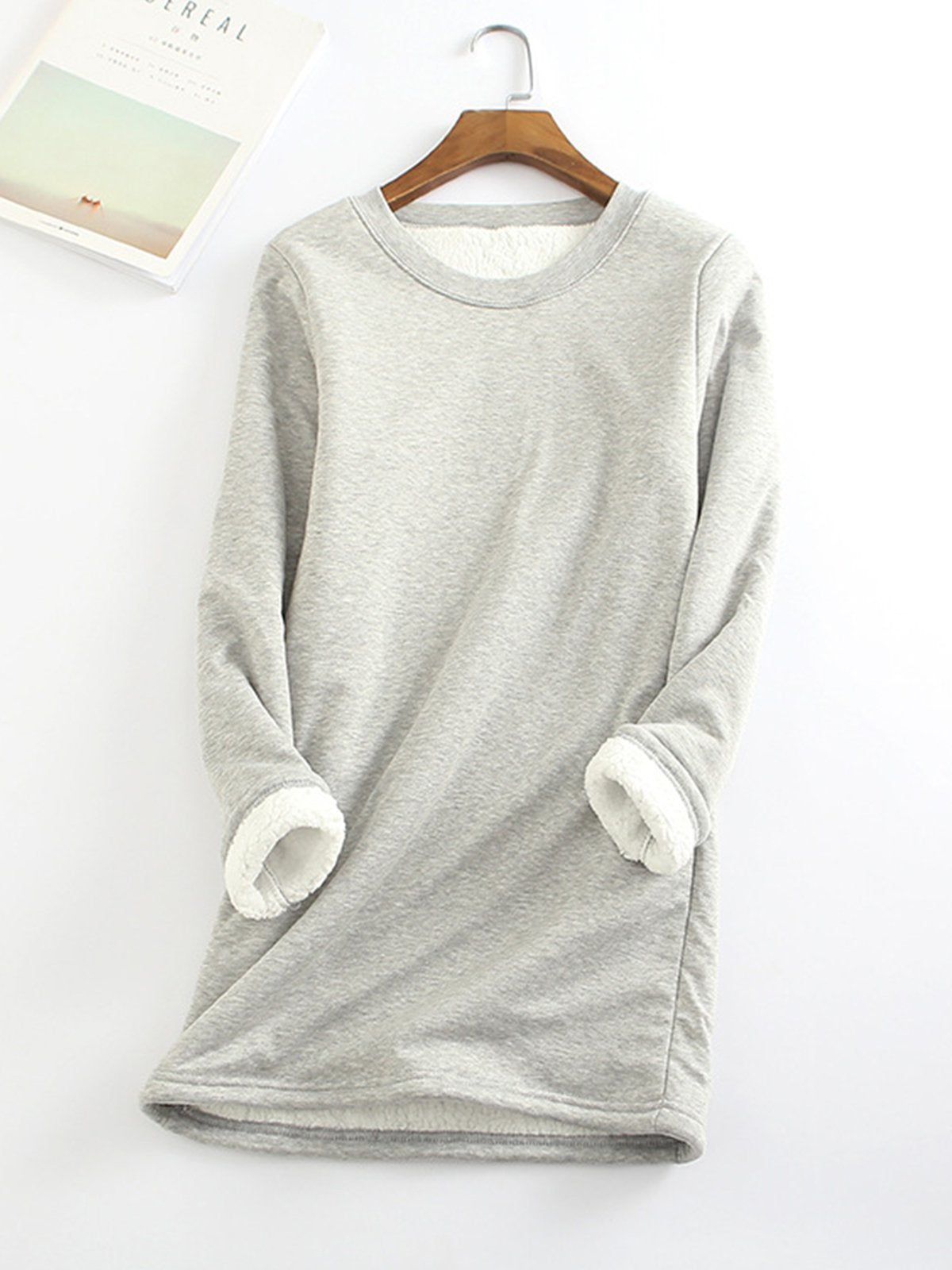 Lässiger langer Pullover mit Rundhalsausschnitt für Damen