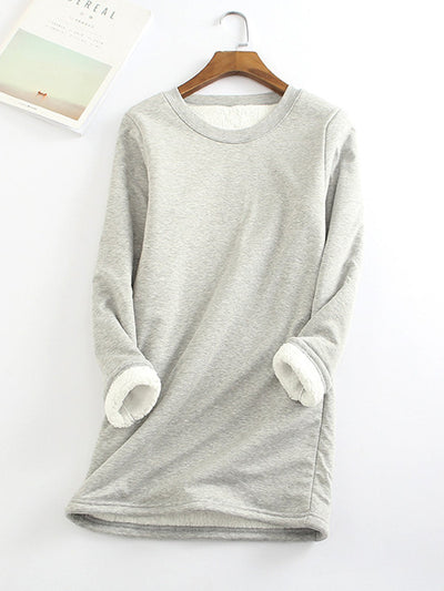 Lässiger langer Pullover mit Rundhalsausschnitt für Damen