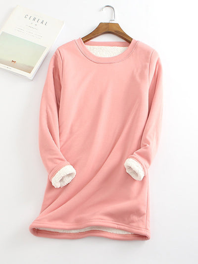 Lässiger langer Pullover mit Rundhalsausschnitt für Damen