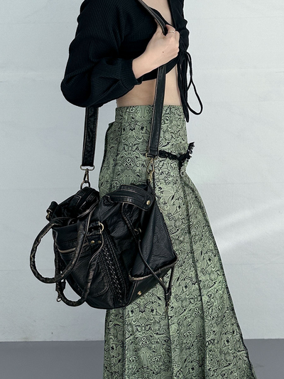 Retro Leder Tote Tasche