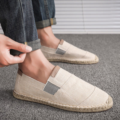 Frederica - Stilvolle handgemachte Leinwandstrohschuhe - Sommer-Chic