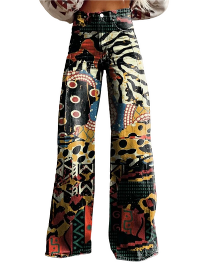 Lara – Weit geschnittene Damenhose im Art-Design