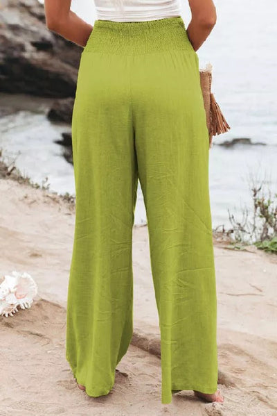 Audrey® | Gesmokte Hose aus Leinenmischung von Fresh Air mit Taschen