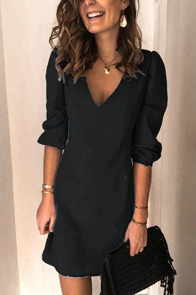 Gwendy | Lässiges Kleid mit festem V-Ausschnitt für Damen