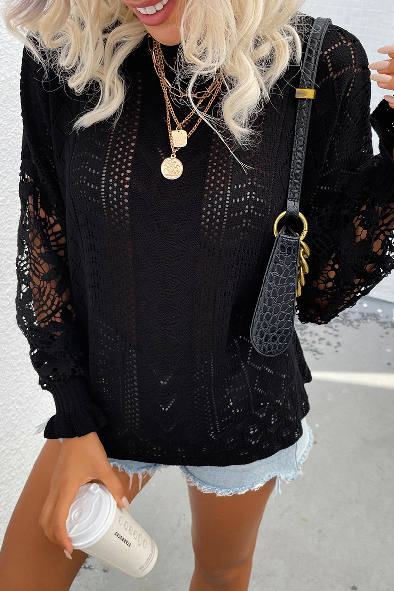 Stylischer Hollow Out Pullover für Damen
