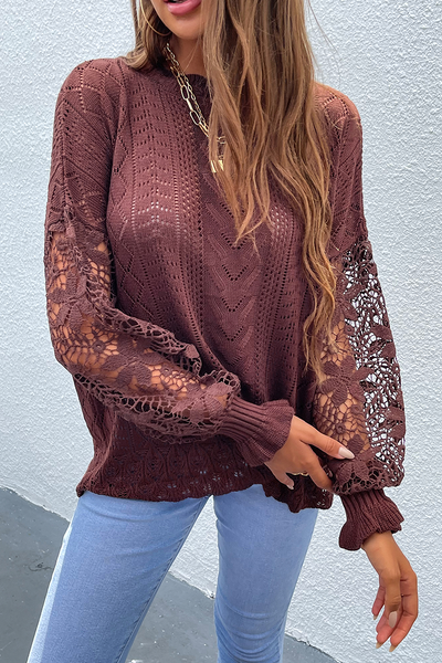 Stylischer Hollow Out Pullover für Damen