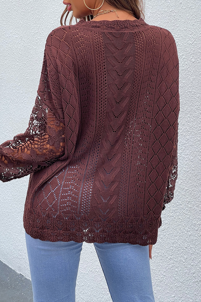 Stylischer Hollow Out Pullover für Damen