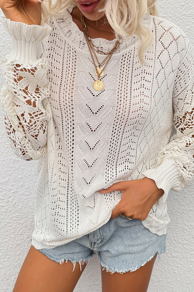 Stylischer Hollow Out Pullover für Damen