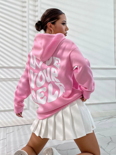 Rückenbedruckter Hoodie für Damen