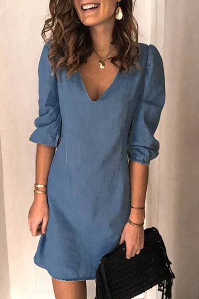 Gwendy | Lässiges Kleid mit festem V-Ausschnitt für Damen