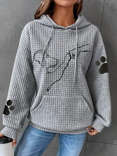 Gestrickter Hundekapuzenpullover für Damen