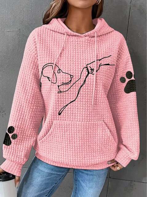 Gestrickter Hundekapuzenpullover für Damen