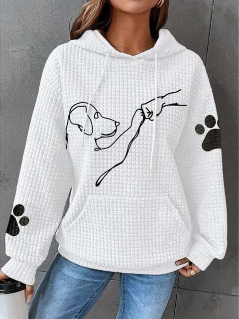 Gestrickter Hundekapuzenpullover für Damen