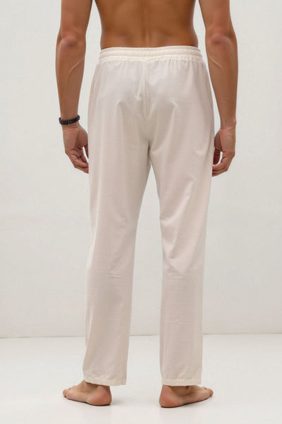 Baumwolle & Leinen Blend Drawstring Pants