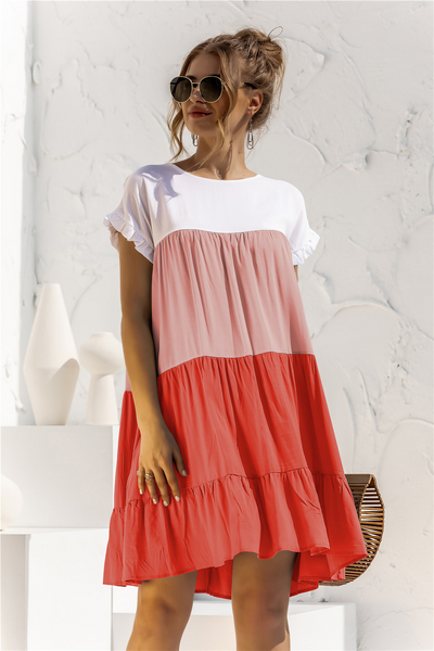 Frederick | Lockeres weites Kleid mit Farbblockmuster