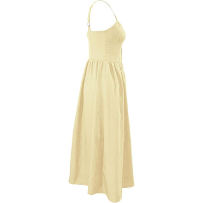 Eya | Schwarzes Midi-Sommerkleid