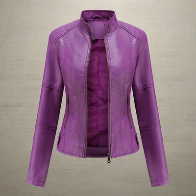 Damen Bikerjacke mit Stehkragen