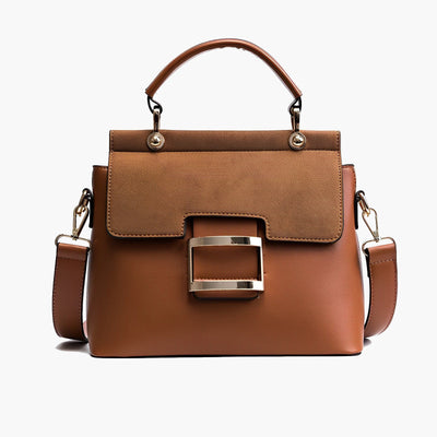 Elegante Handtasche | Zweifarbiger Look | Statement-Schnalle