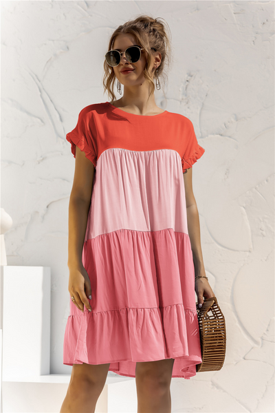 Frederick | Lockeres weites Kleid mit Farbblockmuster