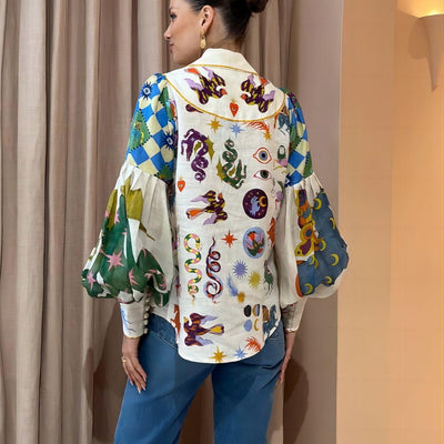 Jasmin | Farbenfrohe Statement-Tunika mit Print