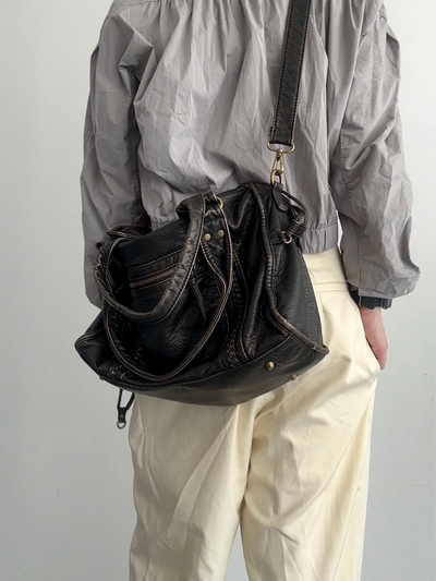 Retro Leder Tote Tasche