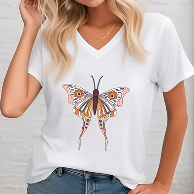 Angelika | Gedruckte Bluse mit V-Ausschnitt