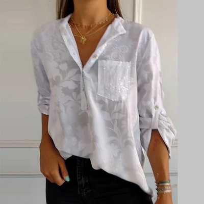 Erika | Langärmlige Bluse mit Blumenmuster