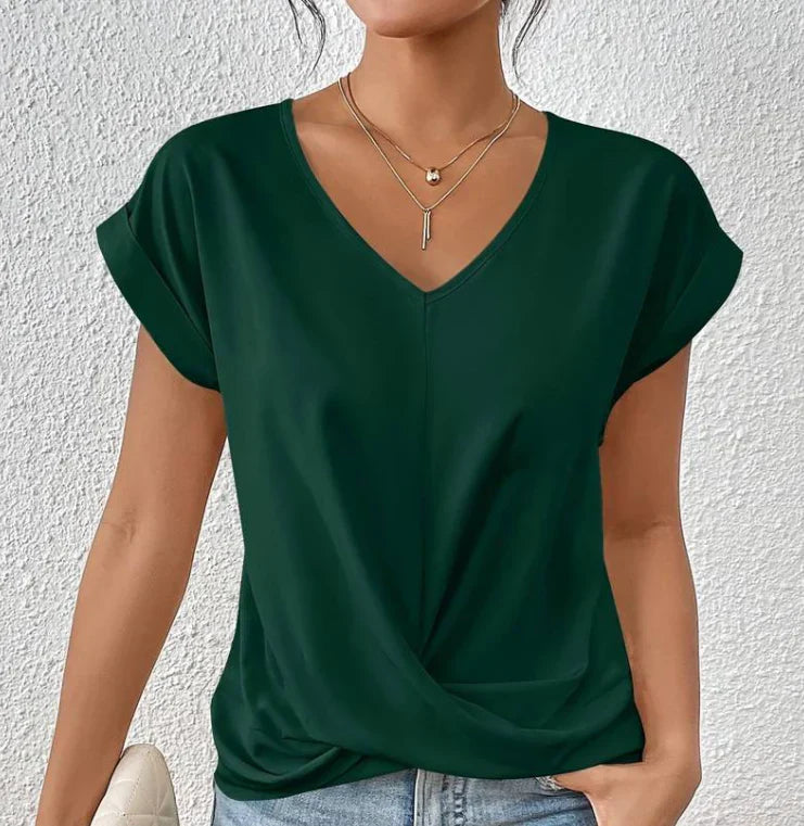 Lässiges V-Shirt | Femininer Schnitt & fließender Stoff | Eleganter Casual-Look
