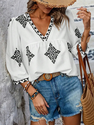 Laura | Bluse mit Retro-Print für Damen