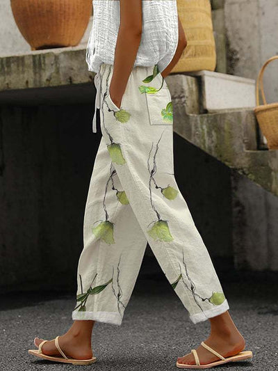 Leinenhose mit Blumenmuster | Lässig & Sommerlich | Bequemer Schnitt
