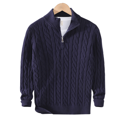 Pullover Herren Mit Reißverschluss | Strickjacke Mit Kabelmuster