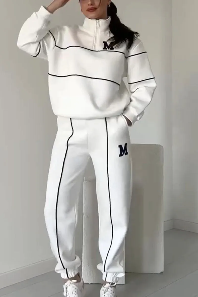 Jogginganzug mit Reißverschluss | Kontrastpaspeln | Lässiger Streetstyle