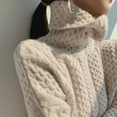 Nina | Luxuriöser Kaschmir-Rollkragenpullover mit Karomuster