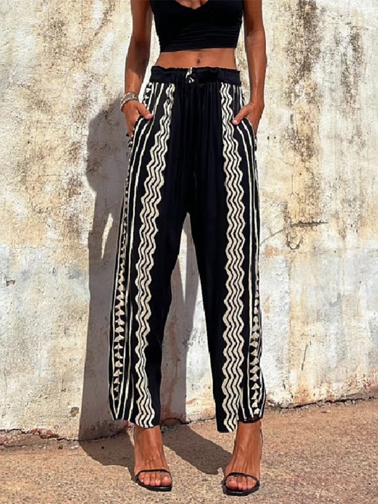 Sonia® | Pauline Ethno-Print-Hose mit elastischem Bund und Taschen