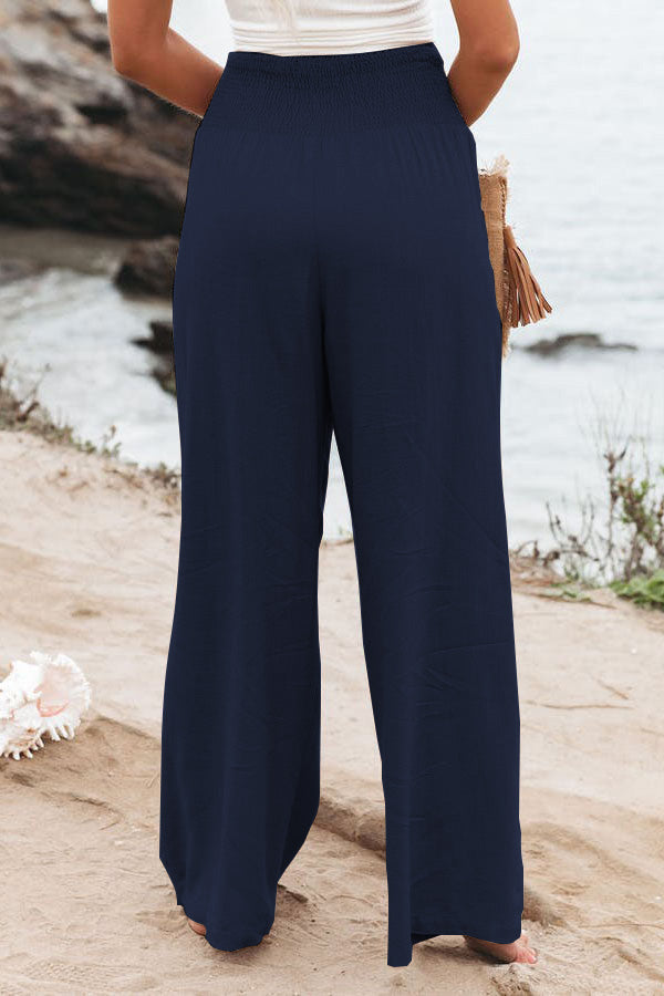 Audrey® | Gesmokte Hose aus Leinenmischung von Fresh Air mit Taschen