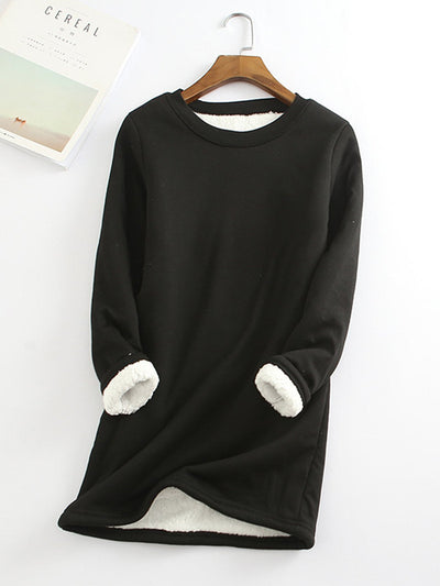 Lässiger langer Pullover mit Rundhalsausschnitt für Damen
