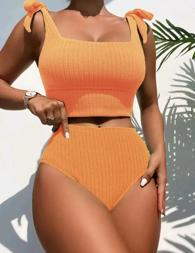 Estela® | Gerippter Einteiler mit hoher Taille und Schleifenbund