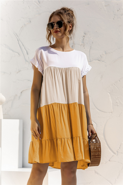 Frederick | Lockeres weites Kleid mit Farbblockmuster